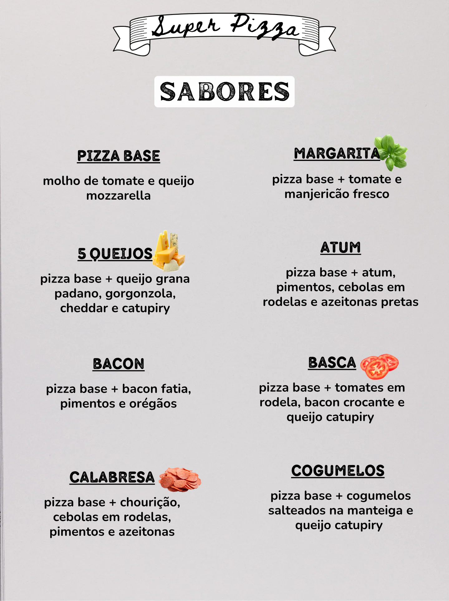 Página 2: Sabores clássicos de pizza
