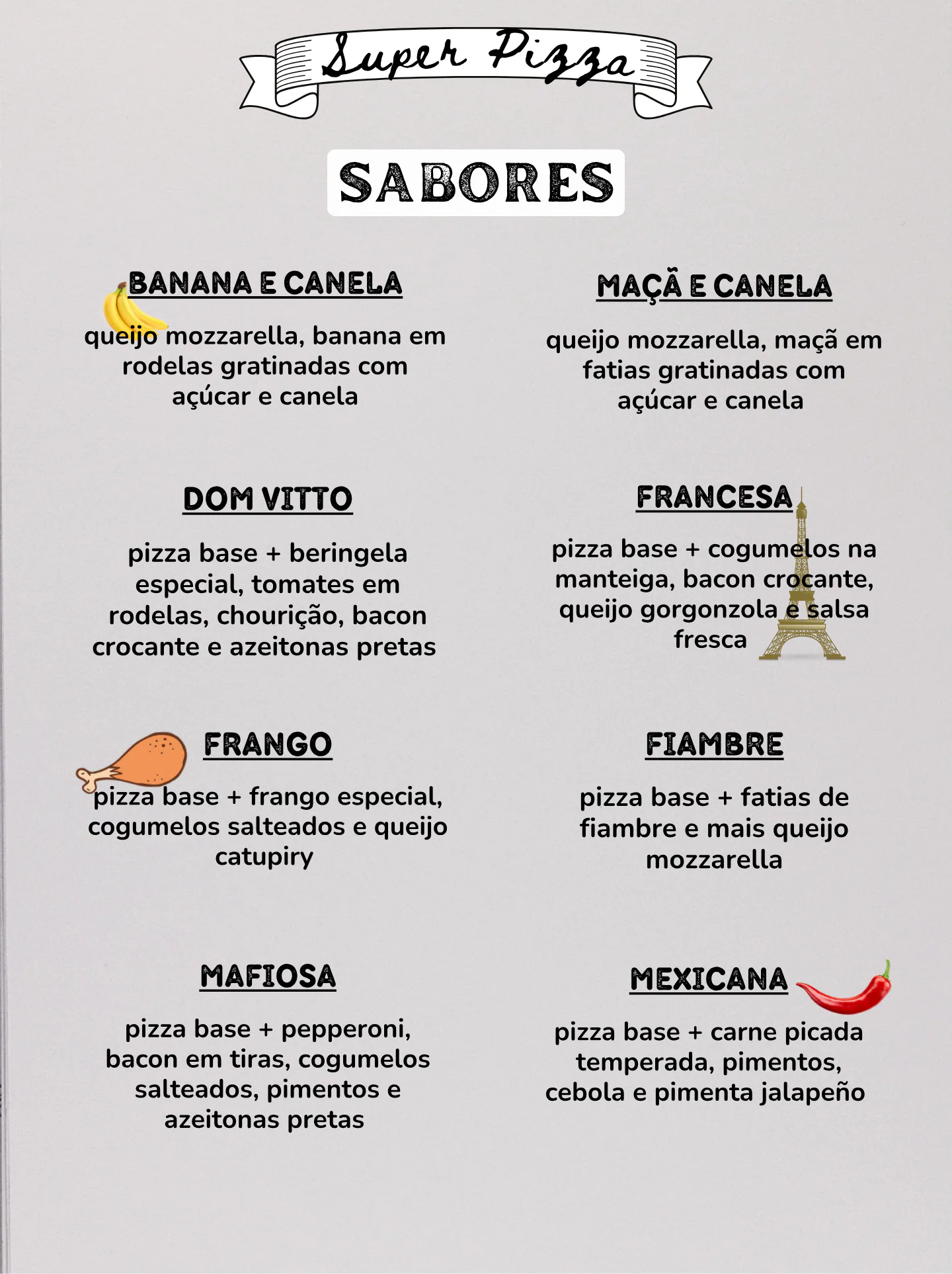 Página 3: Mais sabores e pizzas doces
