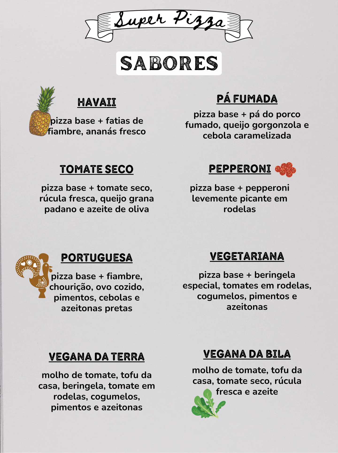 Página 4: Especialidades, opções vegetarianas e veganas